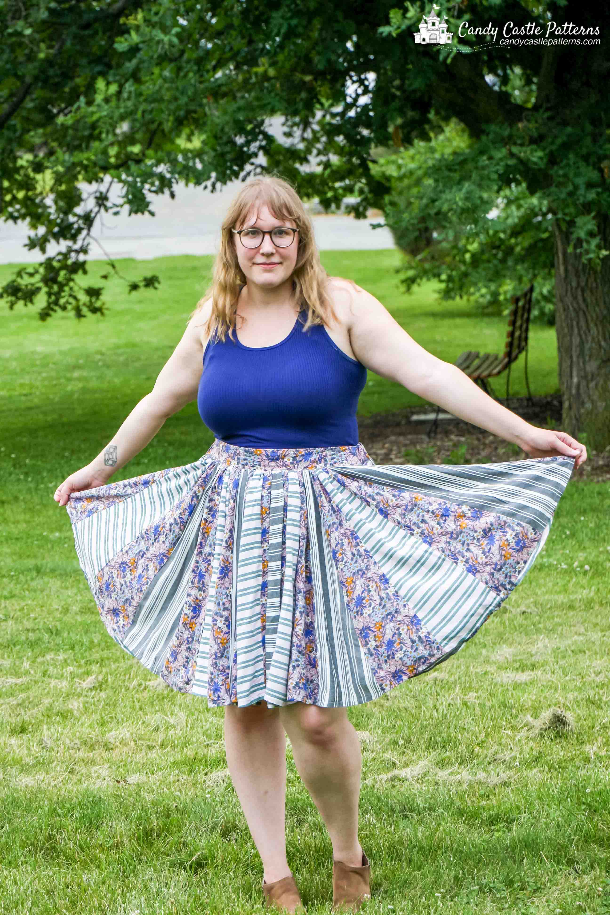 Sunshine Swirl Skirt for Adults | candycastlepatterns.com